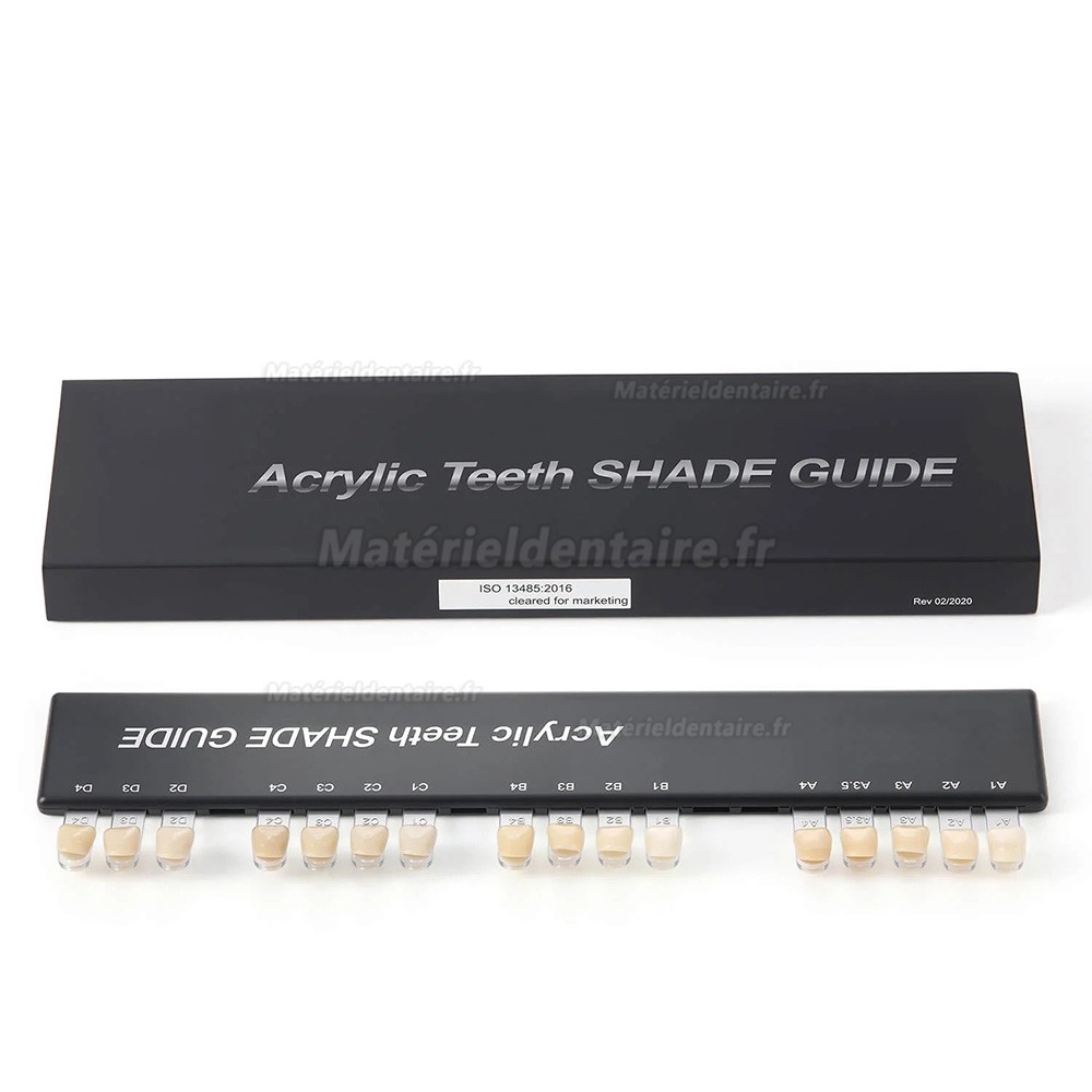 Nuancier pour dents en acrylique dentaire - Guide des teintes pour dents blanchies - 2 couches - 16 teintes